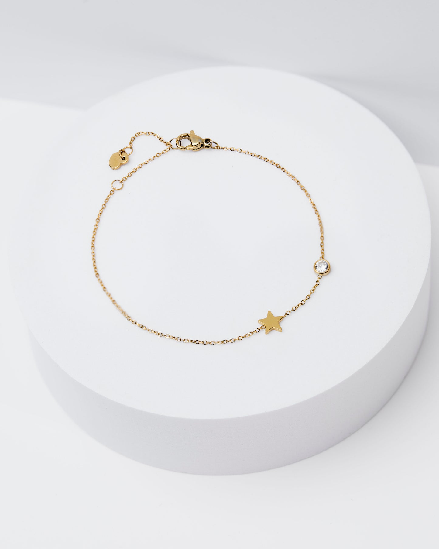 Gold Star Bracelet with Cubic Zirconia