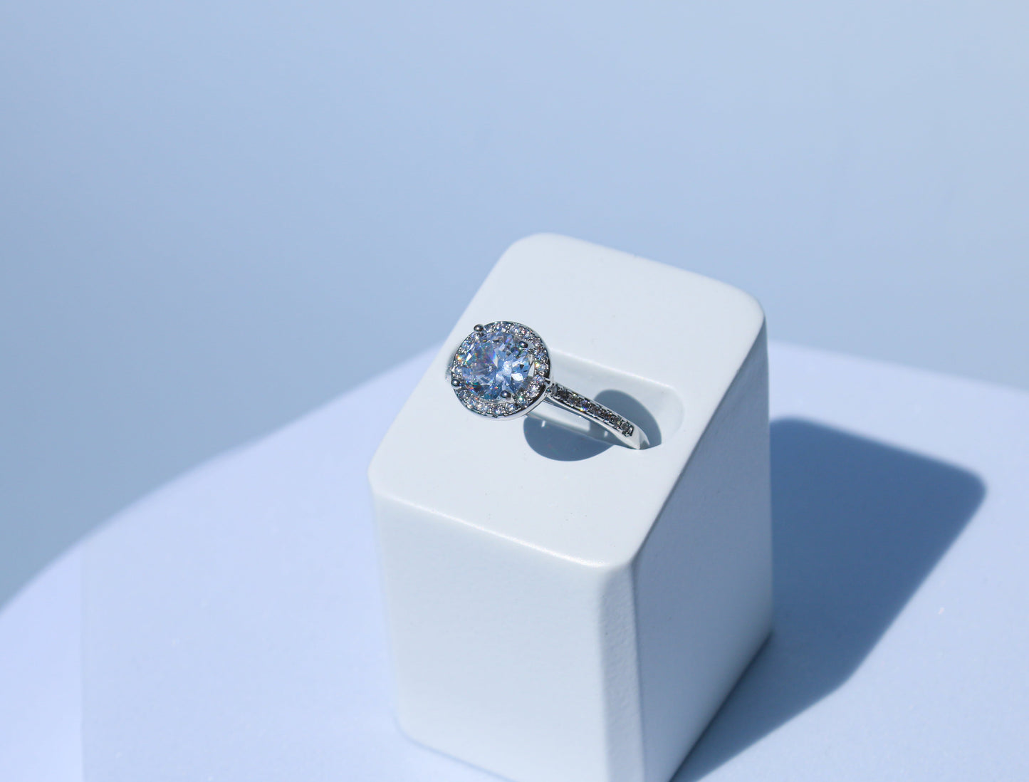 Halo Round Diamond CZ Ring