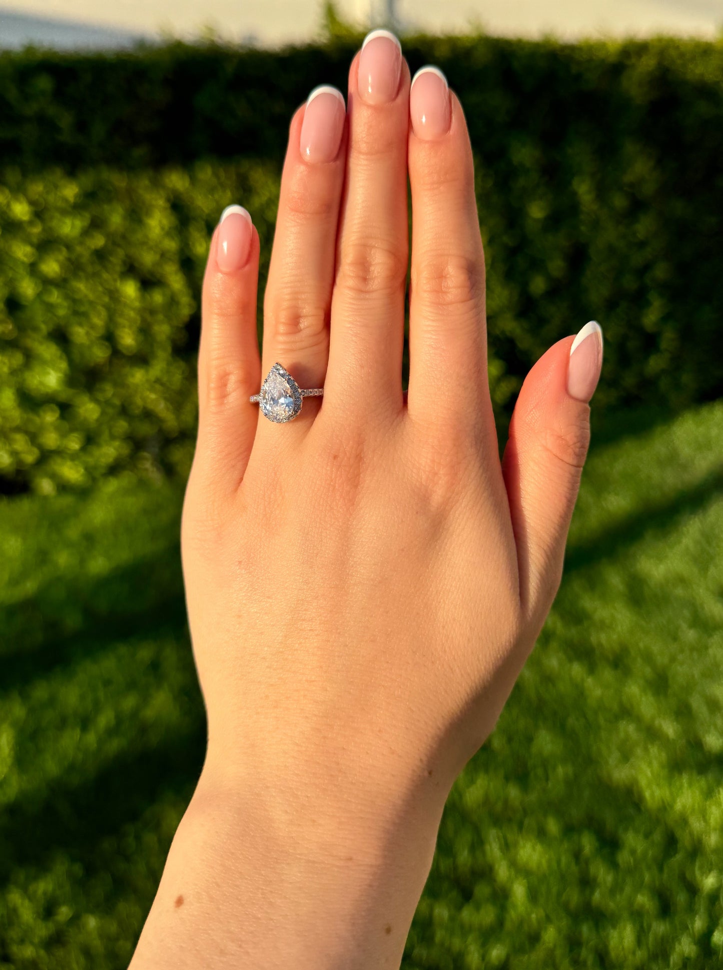 Pear Shape Diamond CZ Ring