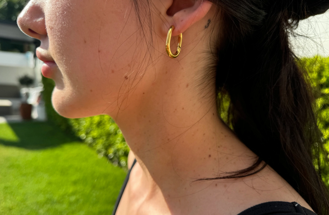 Halfway Hoop Gold Earrings