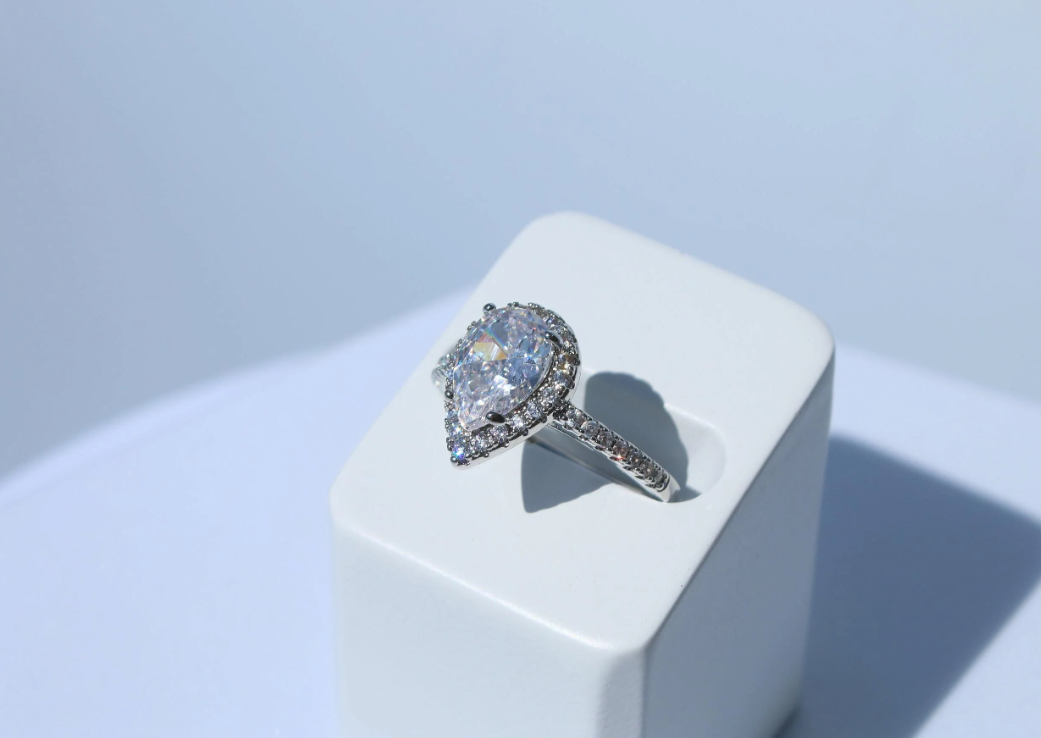 Pear Shape Diamond CZ Ring